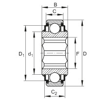 FAG Self-aligning deep groove ball bearings - SK100-206-KRR-AH11