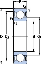 المحامل D/W R12-2RZ SKF