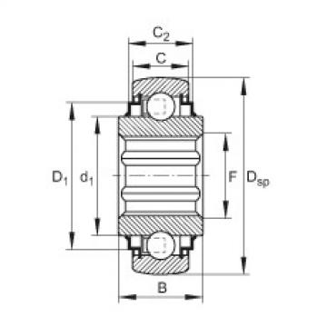 FAG Self-aligning deep groove ball bearings - SK104-207-KRR-B-L402/70-AH12