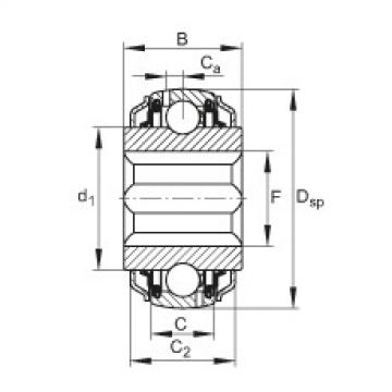 FAG Self-aligning deep groove ball bearings - GVKE16-205-KRR-B-2C-AS2/V-AH01